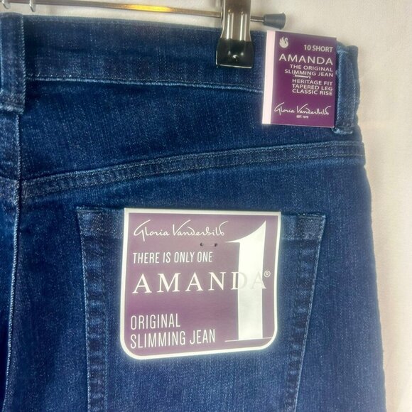 NEW Gloria Vanderbilt Amanda Slimming Jeans Women 10 Short Blue Dark Wash - Picture 6 of 8